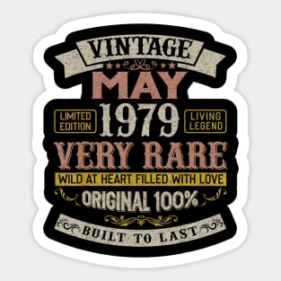 41st Birthday Gifts Vintage 1979 May Women Men Sticker